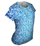 Swirl Flower Navy Turquoise Pattern