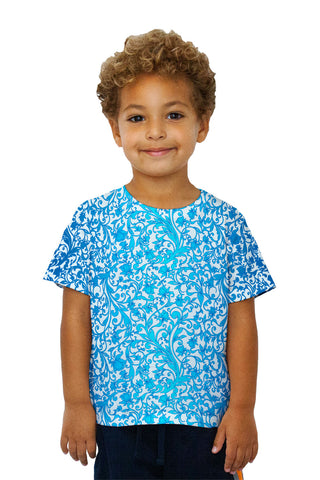 Kids Swirl Flower Navy Turquoise Pattern