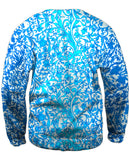 Swirl Flower Navy Turquoise Pattern