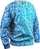 Swirl Flower Navy Turquoise Pattern