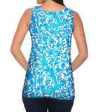 Swirl Flower Navy Turquoise Pattern