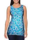 Swirl Flower Navy Turquoise Pattern