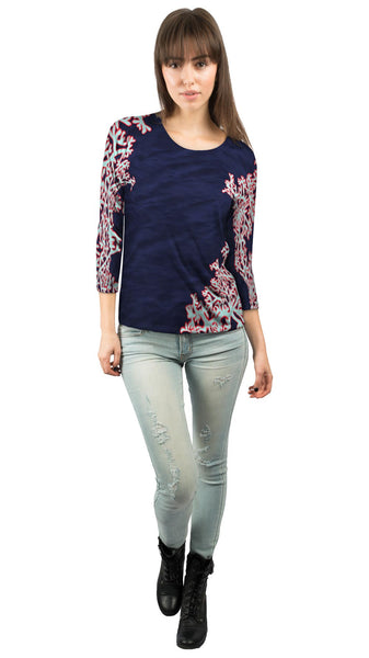 Coral Me An Ocean&nbsp;Womens 3/4 Sleeve