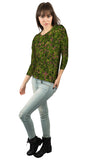 Autumn Me Green Leaf Swirls Pattern