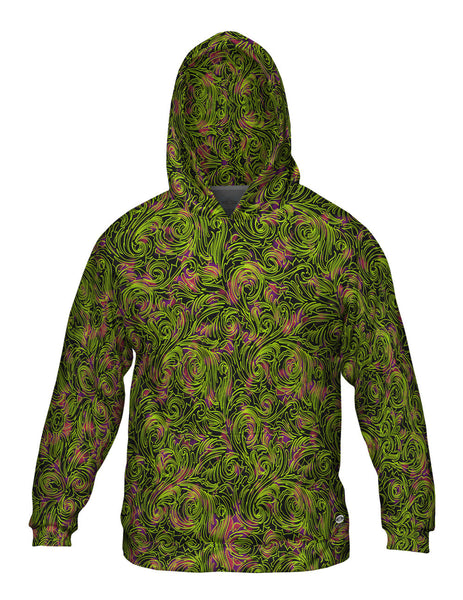 Autumn Me Green Leaf Swirls Pattern Mens Hoodie Sweater