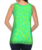 Autumn Me Aqua Leaf Swirls Pattern