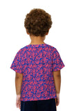 Kids Leaf A Go Go Pink Navy Pattern