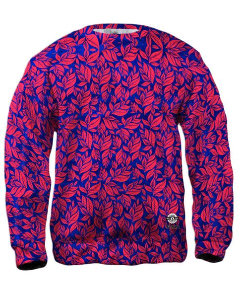 Leaf A Go Go Pink Navy Pattern&nbsp;Mens Sweatshirt