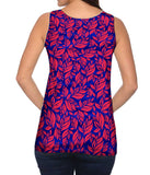 Leaf A Go Go Pink Navy Pattern