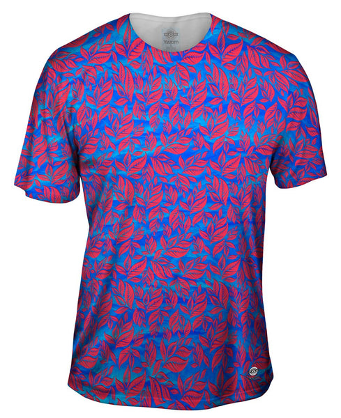Leaf A Go Go Light Blue Pattern Mens T-Shirt