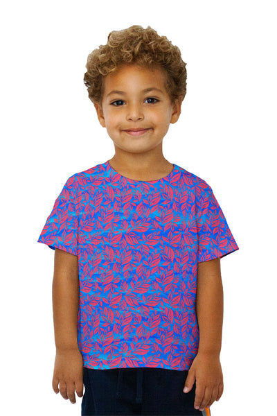 Kids Leaf A Go Go Light Blue Pattern Kids T-Shirt