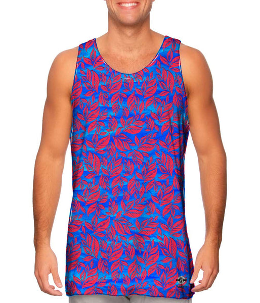 Leaf A Go Go Light Blue Pattern&nbsp;Mens Tank Top