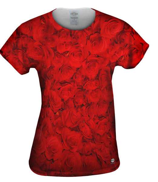 Valentines Day Rose Pattern Womens Top