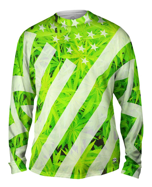Marijuana Flag Usa Mens Long Sleeve
