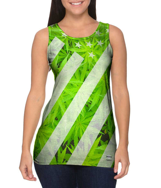 Marijuana Flag Usa&nbsp;Womens Tank Top