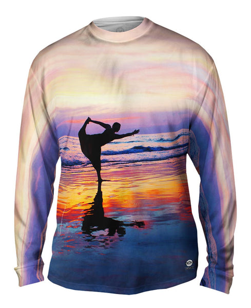 Dancer On The Sunset Beach Mens Long Sleeve
