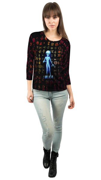 Ufo I Believe&nbsp;Womens 3/4 Sleeve
