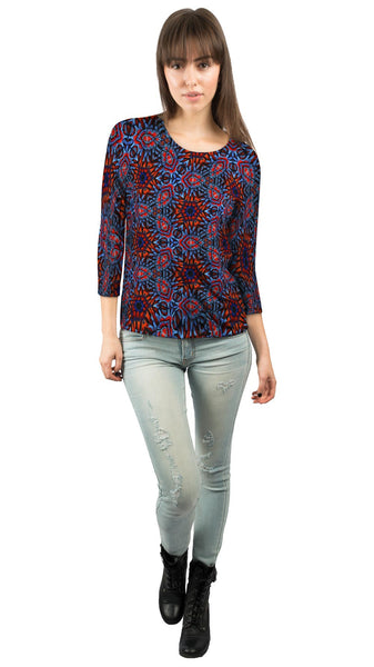Glow For Me Pattern&nbsp;Womens 3/4 Sleeve