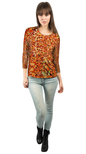 First Fall Leaves Of Autumn Womens 3/4 Sleeve