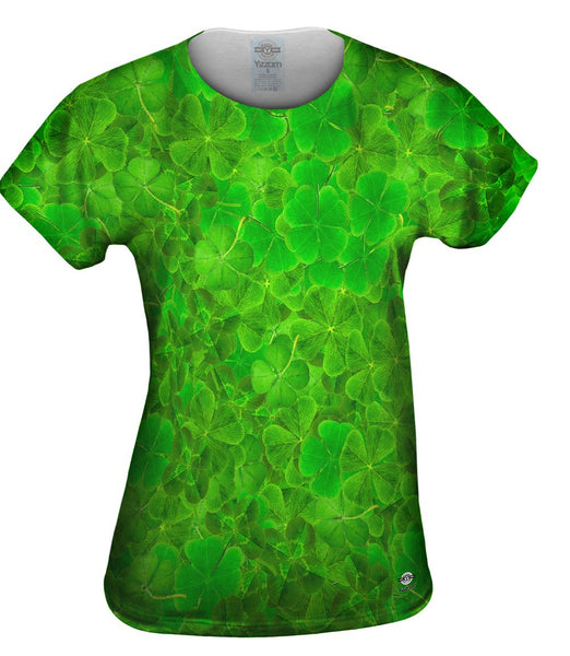 Luck Of The Irish Four Leaf Clover Womens Top