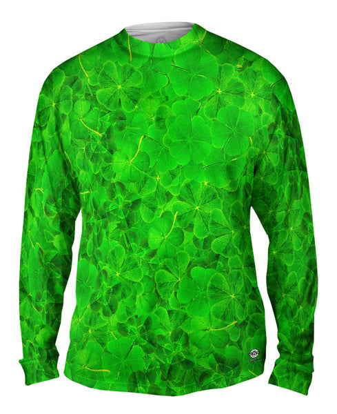 Luck Of The Irish Four Leaf Clover Mens Long Sleeve