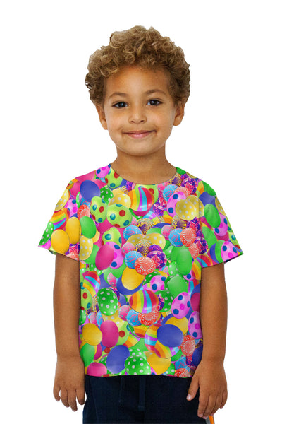 Kids Easter Eggs Make Me Happy Kids T-Shirt
