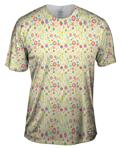 Flowery Day Pattern Mens T-Shirt