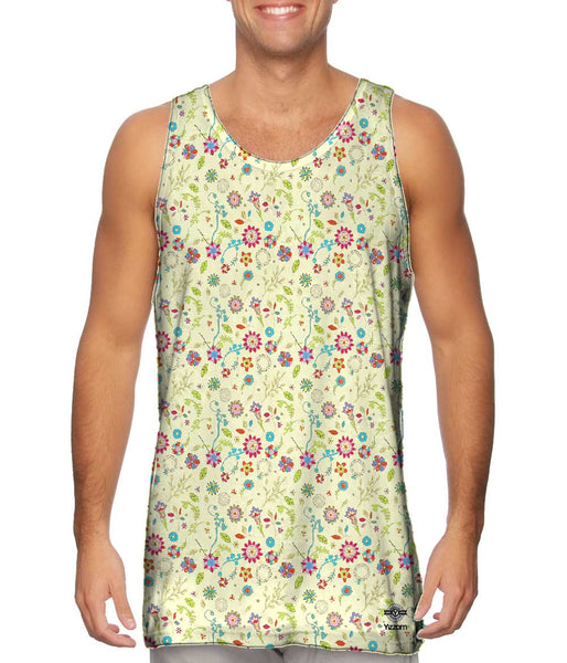 Flowery Day Pattern&nbsp;Mens Tank Top