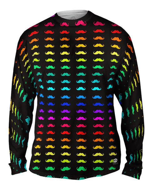 Mustache Rainbow Mens Long Sleeve
