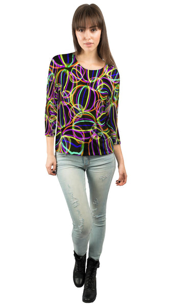 Glowsticks Globe Scatter&nbsp;Womens 3/4 Sleeve