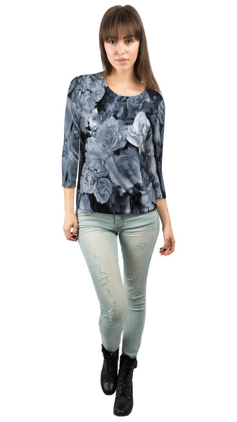 Gray Day Rose Bouquet&nbsp;Womens 3/4 Sleeve