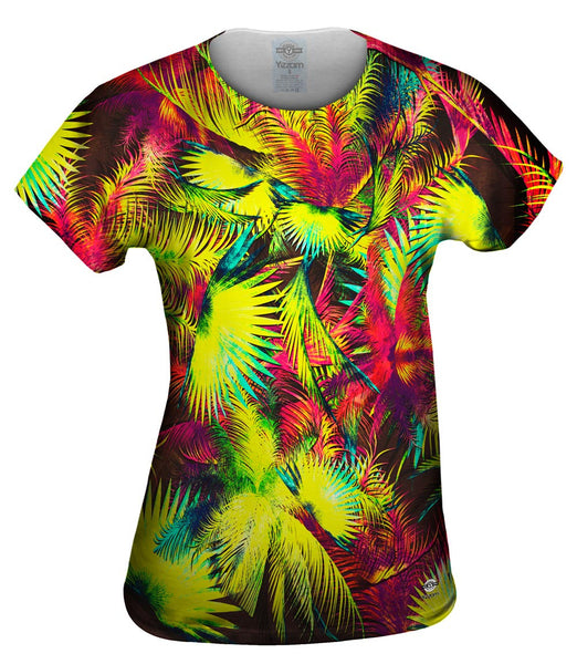 Neon Purple Lime Palm Jungle&nbsp;Womens Top