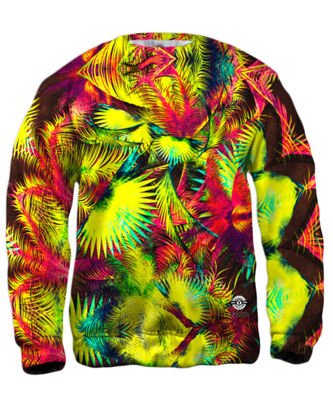 Neon Purple Lime Palm Jungle&nbsp;Mens Sweatshirt