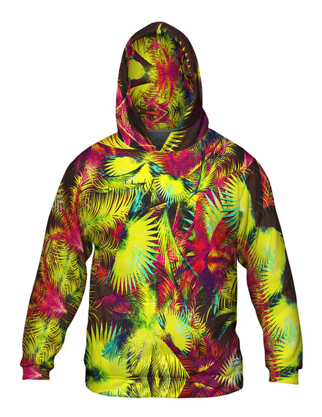 Neon Purple Lime Palm Jungle&nbsp;Mens Hoodie Sweater