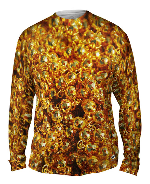 Golden Christmas Bells Mens Long Sleeve