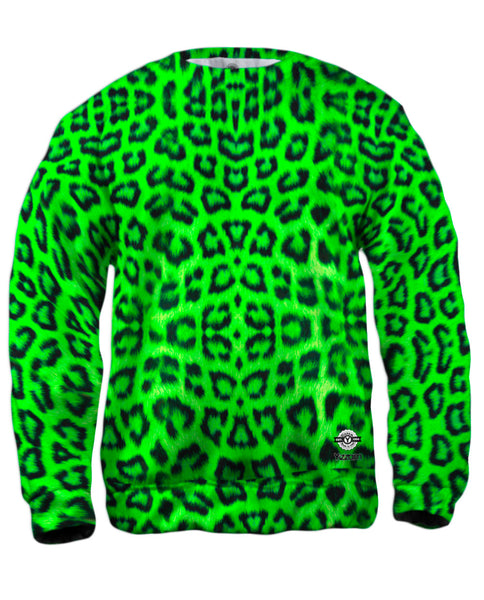 Neon Green Leopard Animal Skin&nbsp;Mens Sweatshirt