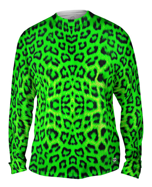 Neon Green Leopard Animal Skin&nbsp;Mens Long Sleeve