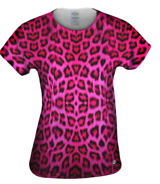 Neon Pink Leopard Animal Skin Womens Top