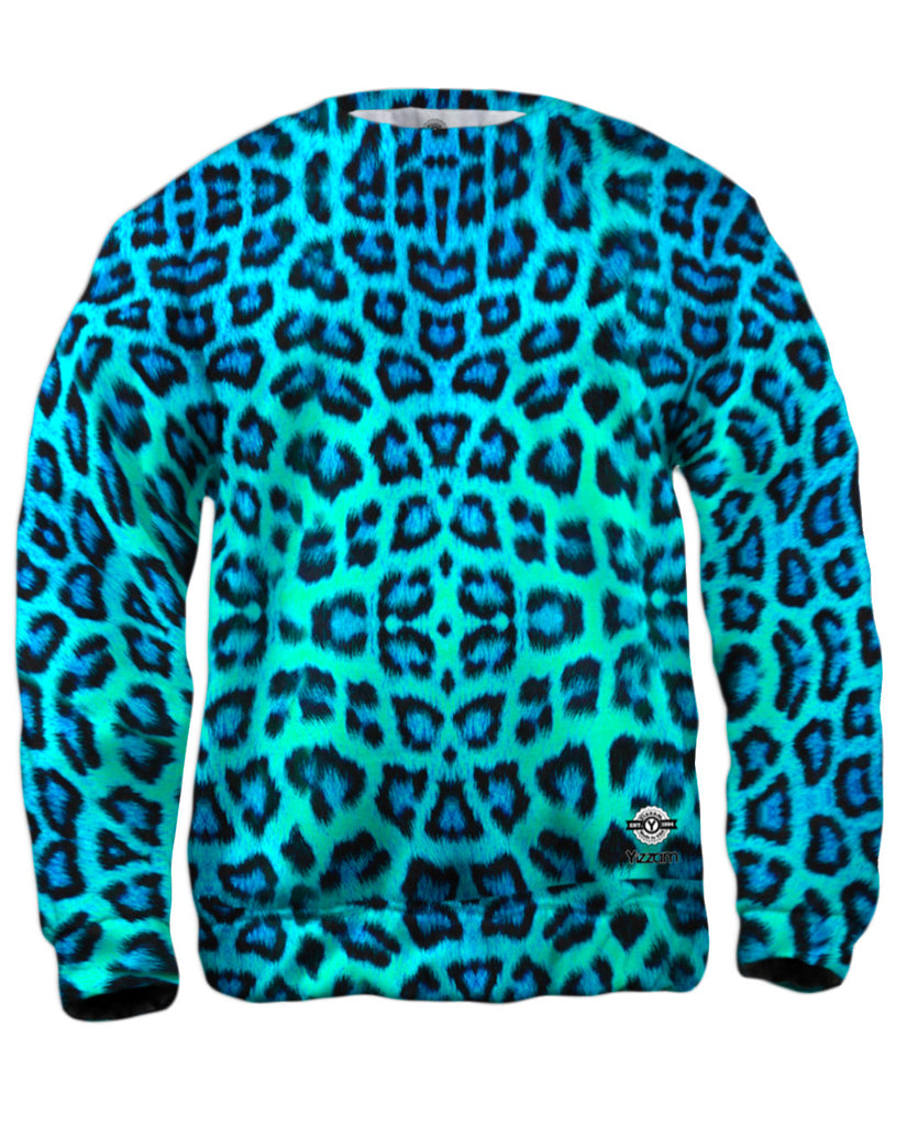 Blue leopard top print sweatshirt