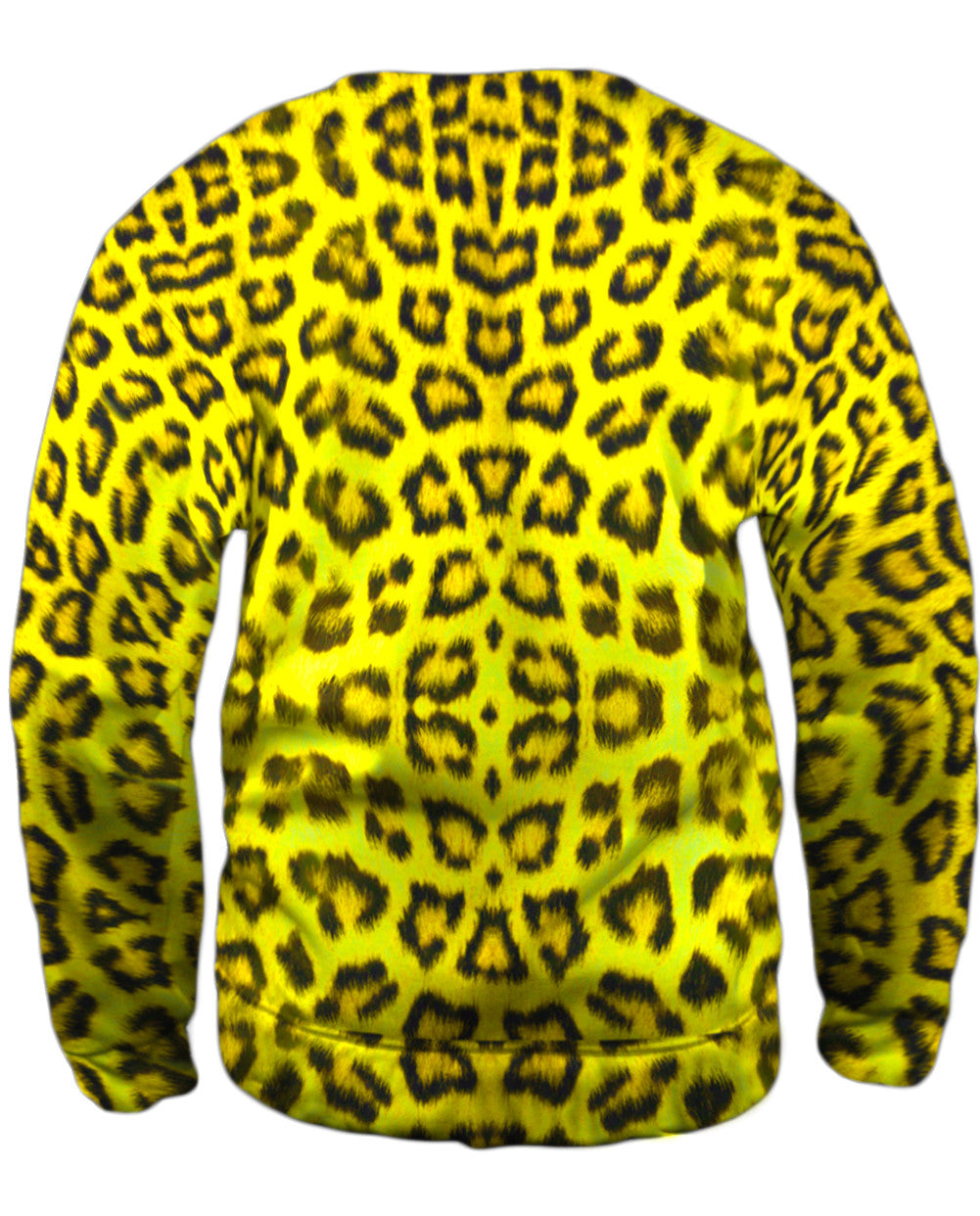 Neon Yellow Leopard Animal Skin Mens Sweatshirt Yizzam