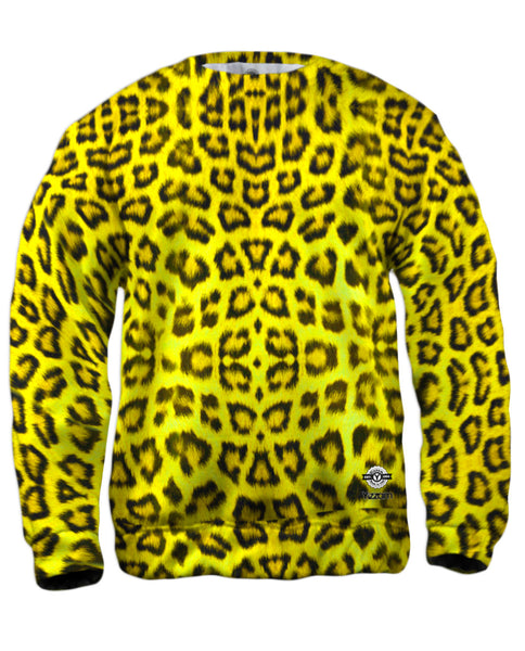 Neon Yellow Leopard Animal Skin&nbsp;Mens Sweatshirt
