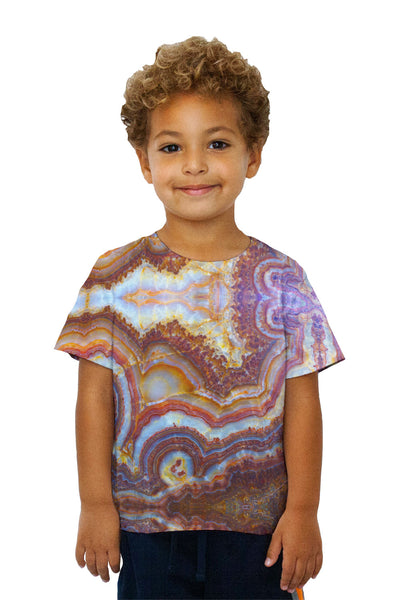 Kids Brown Marble Fractal Kids T-Shirt
