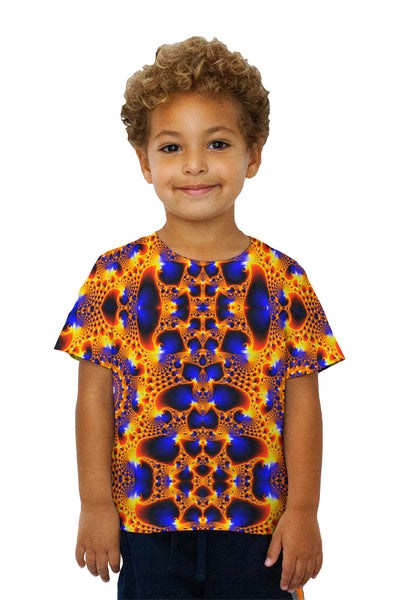 Kids Golden Navy Fractal Kids T-Shirt