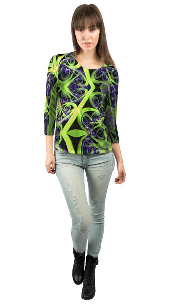 Flame Fractal 3D Render Design&nbsp;Womens 3/4 Sleeve