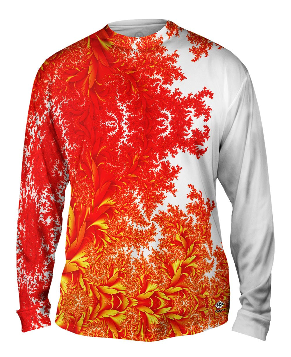Flora Flowers Fractal Mens Long Sleeve | Yizzam
