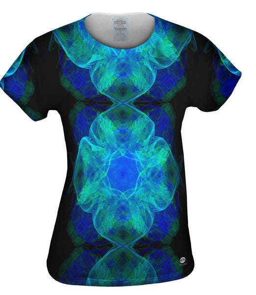 Green Blue Fractal Jelly Fish&nbsp;Womens Top