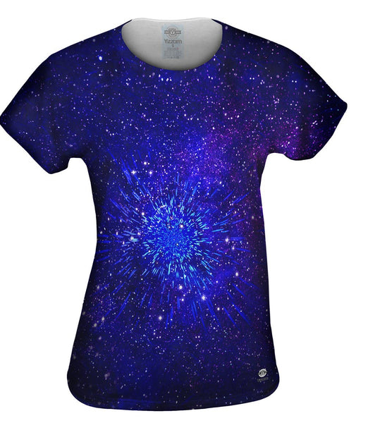 Pulsating Starry Universe Blue&nbsp;Womens Top