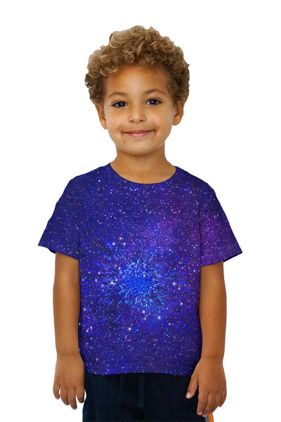 Kids Pulsating Starry Universe Blue Kids T-Shirt