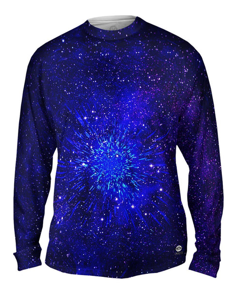 Pulsating Starry Universe Blue&nbsp;Mens Long Sleeve