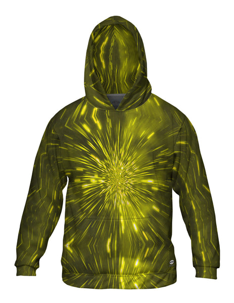 Pulsating Starry Universe Yellow&nbsp;Mens Hoodie Sweater